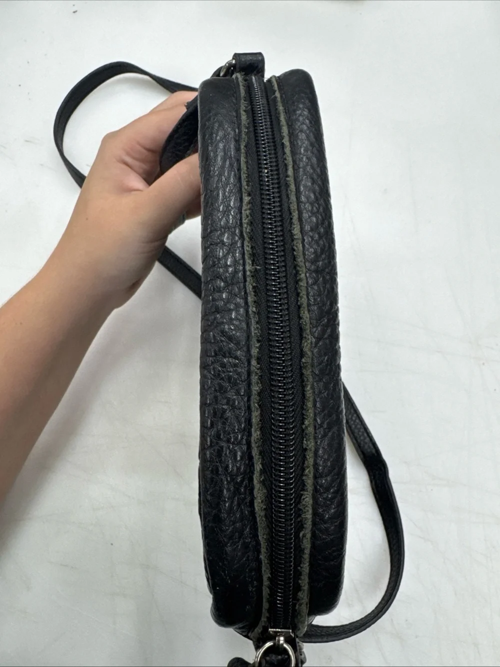 The Sak De Young Leather Camera Bag Crossbody Black Floral Embossed